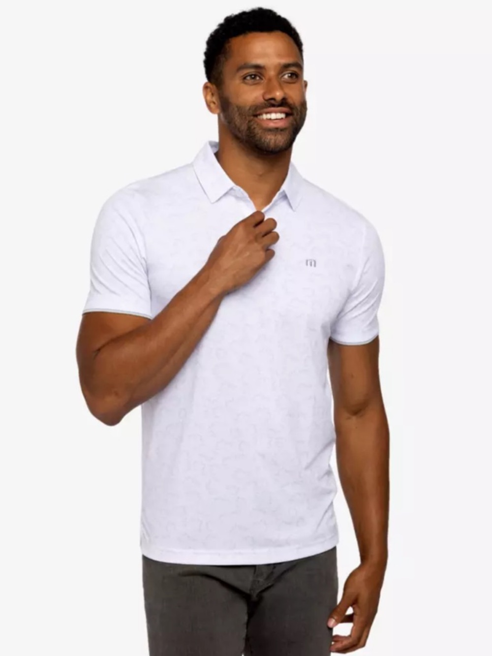 Travis Mathew White Short-Sleeve Polo Shirt